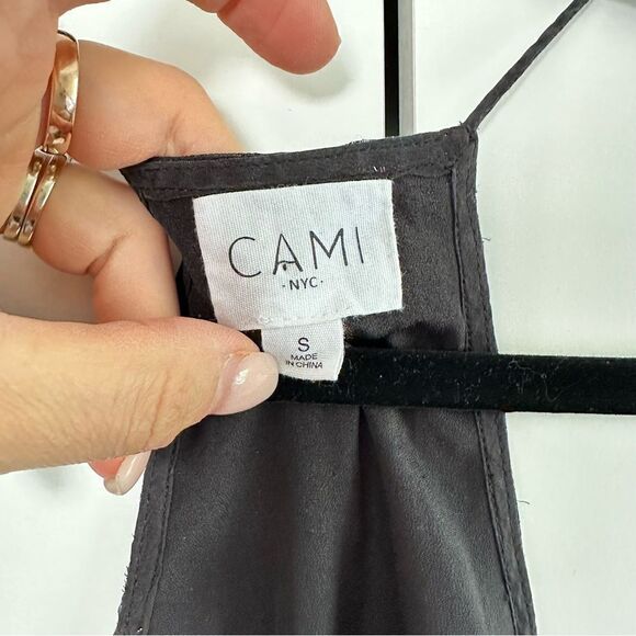 Cami NYC The Racer Black Silk Floral Lace Trim Metallic Embroidered - Picture 5 of 5